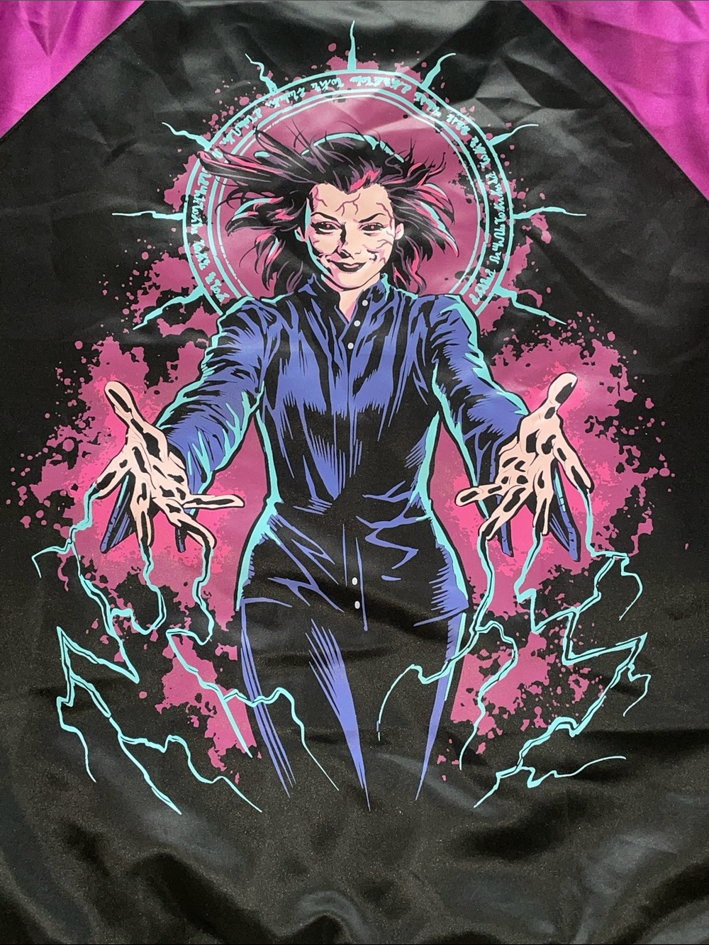 Loot crate Buffy the vampire slayer Black and Magenta Bomber Jacket. - Picture 7 of 9